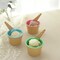 6 Assorted Reusable Plastic Dessert Cups Ice Cream Bowls Spoons Set Party Events